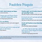Paulchen Pinguin: Bewegungsabläufe und Anleitung für Kinder, illustriert mit Schnee- und Pinguinmotiven.