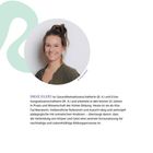 Autorinnenvita: Ineke Eilers ist Gesundheits- und Erziehungswissenschaftlerin. Enthält rundes Foto von ihr und grünes Design.