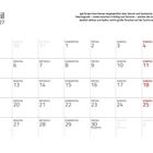 April 2027 Kalender. Hinweis: Igel finden Partner über Geruch. Paarungszeit: Frühling und Sommer. Walpurgisnacht: 30.