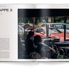 Seite 28 und 29. Überschrift: "ETAPPE 3". Text über Monaco. Rechts ein rotes Auto, davor ein Café mit Menschen.