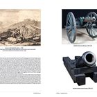 "Swedish three-pounder gun, 1741." Textteile und Illustrationen zeigen historische Kanonen und Informationen zur Artillerie.
