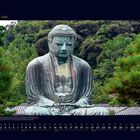 06 Juni. Ein Kalenderbild zeigt eine große Buddha-Statue umgeben von Bäumen. Darunter ein Kalendarium mit Datum und Wochentagen.