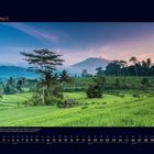 04 April. Der höchste Berg auf der indonesischen Insel Bali ist der aktive Vulkan Gunung Agung. Reisterrassen.