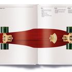 "1976 Henry Hester Specs" oben, zeigt ein rotes Skateboard von oben in einer geöffneten Zeitschrift.