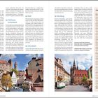 Texte: Ansbach, Wolframs-Eschenbach, Roth, Schwabach, Nürnberg, ZWISCHENSTOPP. Unten: ROUTE 11 | BURGENSTRASSE.

Links Fachwerkhäuser vor Burgkulisse, rechts bunte Stadtszene mit Kirche.