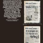 Texte: "Everyone speaks only of Skopje..." und Zeitungstitel "Нова Македониjа". Zeitungsseite mit Artikeln und Bildern.