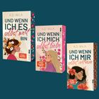 Drei Buchcover von A.D. WiLK mit den Titeln: "Und wenn ich es selbst wert bin", "Und wenn ich mich selbst liebe", "Und wenn ich mir selbst vertraue". 