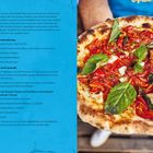 Titel: "FILLETTI DEL VESUVIO". Links: Rezept für eine Pizza-Variante. Rechts: Pizza mit Tomaten, Basilikum.