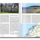 Linke Seite: Text über "Camelia House". Rechte Seite: Text über "Blick auf den Atlantik". Unten eine Landkarte mit Route.