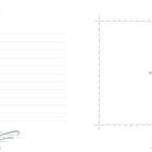 Linke Seite: „Und an deinen Papa?“ mit Linien darunter. Rechte Seite: „FOTO“ mit dekorativem Rahmen.