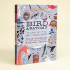 „BIRD ANATOMY“ in großen Buchstaben, darunter verschiedene Vögel gezeichnet, wie Flamingo und Kolibri.