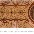 Text: "Johanneskathedrale, Warschau, Polen." Verschachtelte, gotische Deckenbögen mit geometrischen Mustern.