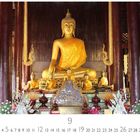 Das Bild zeigt eine große goldene Buddhastatue mit kleineren Statuen davor. Unten stehen die Zahlen eins bis 30.
