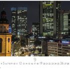 Panorama, Hauptwache; SARAR; ASIANA AIRLINES; prange; SAMSUNG; Stadtansicht bei Nacht mit hell erleuchteten Hochhäusern.