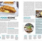 "The Food Scene" ist der Haupttext. Oben links "The Food Scene" erneut. Unten links "Best Australian Dishes." Rechts "Food & Drink Festivals."