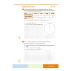 Text: "Klassenarbeit Nr. 11, 45 min, Essen, Nudeln, Pizza, Burger, sonstige, Wertsprünge." Tabelle und Kreisdiagramm.
