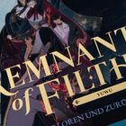 "REMNANTS OF FILTH", "YUWU", "VERLOREN UND ZURÜCKGEKEHRT", die Zahl "4". Illustration mit stilisierten Figuren.
