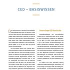 CED — BASISWISSEN. Links: Text zu Morbus Crohn und Colitis ulcerosa. Rechts: Historische Einordnung von CED-Erkrankungen.