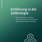 "Einführung in die Zellbiologie. Um die Epigenetik zu verstehen...". Unten ist ein abstraktes Logo mit drei sechseckigen Zellen.