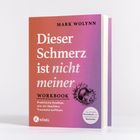 „Dieser Schmerz ist nicht meiner“, Mark Wolynn. Ein Farbverlauf von Orange zu Lila mit Kastanien-Illustration. Logo KÖSEL.