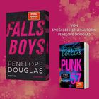 "FALLS BOYS" und "PENELOPE DOUGLAS" in großen Buchstaben. "Spiegel Bestseller-Autorin". Schwarzer Hintergrund, pinke Akzente.