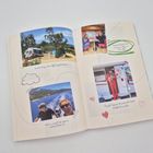 Links oben: "Korsische Hängematten-Idylle! Doppel hält besser". Rechts oben: "Hausgemacht lecker Essen...". Links unten: "Viel Sonne wegen ...". Rechts unten: "Für jede Tagesseit...". Fotos von Landschaft und Menschen.