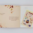 Zitate: „Männer in Büchern sind besser“, „Mid, ich würde... beschimpft zu werden.“ Herbstliche Blätter und Stickerbogen.