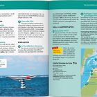 Camping-Highlights: Landschaft mit Küste und Fluss. Text bietet Touren zu Natur und Gourmet-Erlebnissen an.