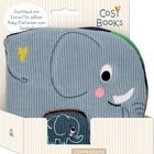 Stoffbuch mit Extra: Mit süßem Baby-Elefanten zum Spielen! Illustration eines lächelnden Elefanten mit Herzmotiv.