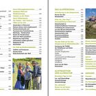 Inhaltsverzeichnis mit Themen wie "Die Alm", "Almwirtschaft", "Almpersonal". Zwei Fotos von Menschen und Schafen.