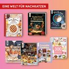 "EINE WELT FÜR NACHKATZEN" steht in einem roten Banner. Verschiedene bunte Kochbuchcover sind darunter angeordnet.