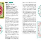 Titel: MAYA, Schwierigkeitsgrad: ★★★, Anleitung für Häkelmuster. Enthält Diagramme in bunten Farben und detaillierte Anweisungen.