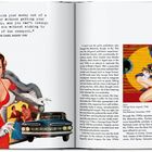 Zitat: „You can't pick your money out of a dirty gutter without...“  
Illustration links: Frau in Rot mit Handschuhen und Auto. Rechts: Frau in schwarzem Bikini, rote Wände. Buchseiten mit Text.