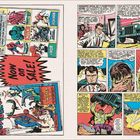 "Two more triumphs for Marvel! Now on sale!" Illustration zeigt Comic-Szenen mit Hulk, der ein Auto hochhebt, und einem Mann.