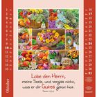 "Lobe den Herrn, meine Seele, und vergiss nicht, was er dir Gutes getan hat. Psalm 103,2." Bunte Blumenkörbe in Herbstfarben.