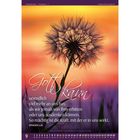 Text: „Gott kann unendlich viel mehr an uns tun, als wir jemals von ihm erbitten oder uns ausdenken können.“ 

Hintergrund: Silhouette einer Pusteblume vor einem bunten Sonnenuntergang.