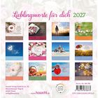 "Lieb­lings­worte für dich 2027". Kalenderbilder mit Natur- und Lebensmotiven. Kontakt: www.kawohl.de, Wesel.