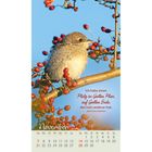 "Ich habe einen Platz in Gottes Plan, auf Gottes Erde, den kein anderer hat." Kalenderseite mit Vogel und roten Beeren.