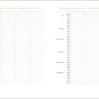 "PERSÖNLICHE CHECKLISTE" oben, Tabelle mit Wochen- und Monatsaufteilung, von Januar bis Dezember nummeriert.