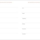 Geburtstage-Kalender: Links Januar-Juni, rechts Juli-Dezember, mit Linien für Notizen.