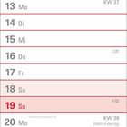 Kalender für September, beginnt mit Mittwoch. Wichtige Einträge: Beginn Herbst am 23., Weltkindertag am 20.