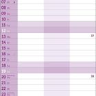 Kalenderblatt September 2027, lila mit Wochentagen, Kalenderwochen 36-39 und Hinweisen auf Feiertage wie Weltkindertag.