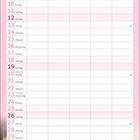 Kalendertage für September, darunter kleines Kätzchen auf moosigem Ast. Helles, unscharfes Waldhintergrund.