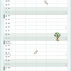 Kalender für September mit Illustrationen von Eule, Blättern und Baum. Wichtige Tage: Weltkindertag (20), Herbstanfang (23).