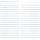 Notenliste, Klasse, Fach, Name, Datum, Noten & Notizen, Durchschnitt. Tabellenlayout mit Linien für Einträge.