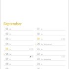 Kalender für September, gekennzeichnete Tage: 5, 12, 19, 26. Weltkindertag am 20. September. Feiertag in TH am 20.