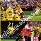 "9 September 2026" gelber Hintergrund. Fußballspieler in gelb-schwarz, jubelnd und im Spiel. BVB 09-Logo unten rechts.