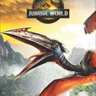 Kalenderblatt für September mit "Jurassic World"-Logo. Ein Pterosaurier fliegt über eine üppige, bergige Landschaft.