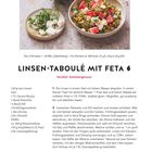 "LINSEN-TABOULÉ MIT FETA. Rezept für 2 Personen. Zubereitungszeit 30 Min. Zutaten: Linsen, Feta, Melone, Kräuter."