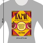 Produktabbildung eines Buches mit dem Titel „TAMU: Das vegane Afrika-Kochbuch“. Buntes Design mit geometrischen Mustern.